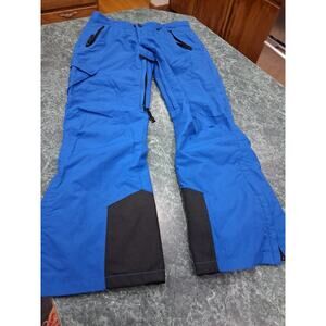 Slalom Snow Ski Pants Blue Womens Sz Small Vents Zip Pockets Adjustable Lined